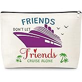 Cruise Gift for Women Makeup Bag Gifts for Cruise Lover Women Friends Sister Ship Beach Lover Summer Vacation Essentials Travel Pouch Retirement Birthday Gift for Her Bestie Cosmetic Bag with Zipper