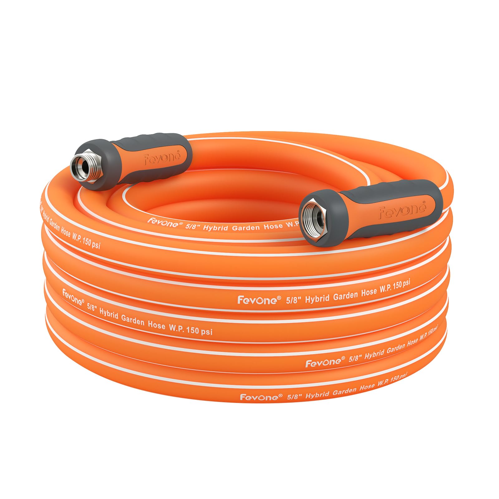 Photo 1 of Fevone Garden Water Hose with Solid Aluminum Fittings for Patio & Garden, Drinking Water Safe, 5/8" x 6 ft