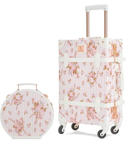 Amazon.com: 2 Pcs Vintage PU Leather Carry on Suitcase Set with