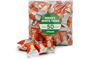 JO SWEETS Christmas Tree Reeces White Trees- White Tree Chocolate - Christmas Candy White Chocolate Candy - 2 Pounds Approx 50 Pieces -