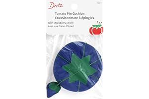 Dritz 2-3/4" Tomato Strawberry Emery, Assorted Colors: Pink, Purple & Blue, 1 Count Pin Cushion, Size 2 (3/4-Inch)
