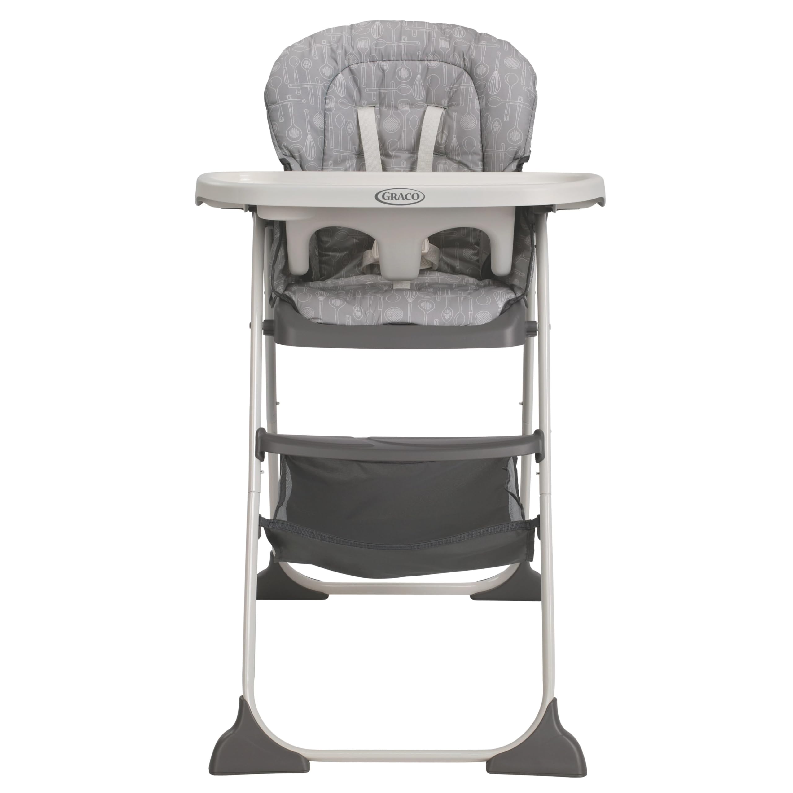 Graco Slim Snacker High Chair, Ultra Slim, Fast-Folding, Multiple Recline Positions, Comfortable Feeding, Whisk