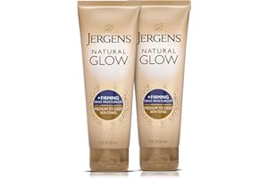 Jergens Natural Glow +Firming Self Tanner Body Lotion, Medium to Deep Skin Tone, Sunless Tanning Moisturizer with Collagen and Elastin, Helps to Visibly Reduce Cellulite, 7.5 Oz, Pack of 2
