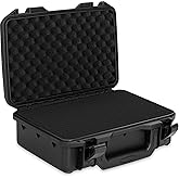 Hard Carrying Case,Shockproof Storage Box with Customizable Foam,11inch Portable Protective Tool Box for Microphone,Recorder,Electronics,Tools,Cameras,Equipment and More,11.6"x7.3"x3.9"