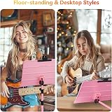 K Kasonic Foldable 2 in 1 Music Stand Pink with Folder Tripod Portable view 4