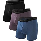 BAMBOO COOL Men's Underwear Breathable Boxer Briefs with Fly Moisture-Wicking Lightweight Underwear 7-Pack