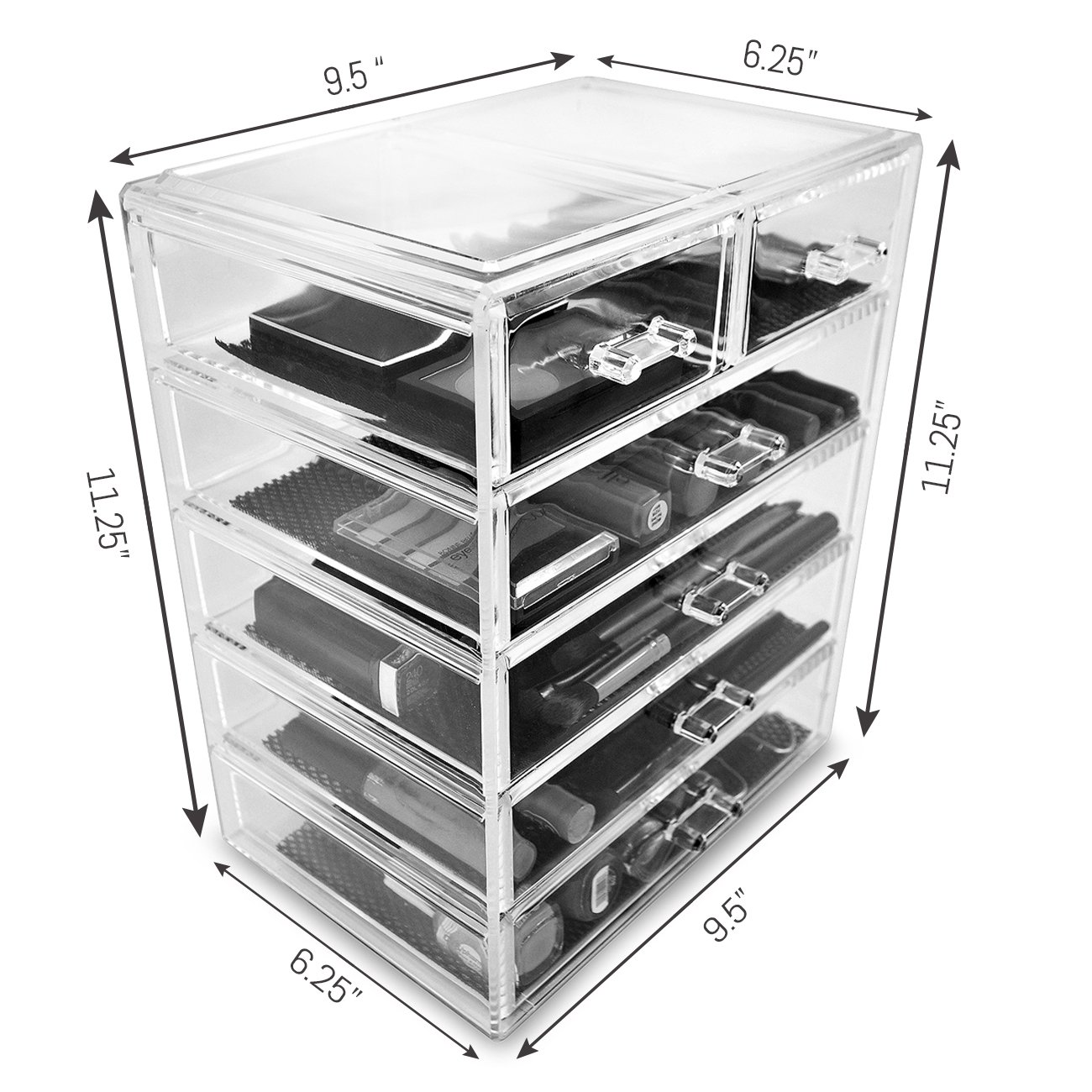 Sorbus Acrylic Cosmetics Makeup and Jewelry Storage Case Display-