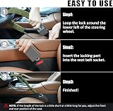 Tevlaphee Upgraded Steering Wheel Lock High Visibility Seat Belt Lock Universal view 6