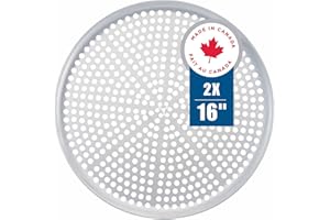 Norjac Pizza Pan with Holes, 16 Inch 2 Pack, Aluminum Pans for Oven, Round, Rust-Free & Heavy-Duty, Perforated Baking Tray fo