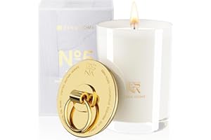 ESNA HOME Aromatherapy Scented Candles | Lavender Essential Oil | 8.8oz 50 Hours Burn Gold Lid Soy White Candles | Self Care 