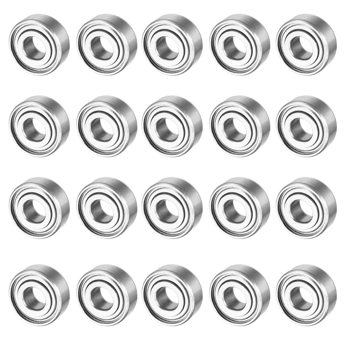 Sourcingmap 20pcs MR105ZZ 5mmx10mmx4mm Double Shielded Miniature Deep Groove Ball Bearing