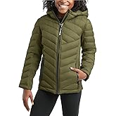 Reebok Girls Winter Jacket - Weather Resistant Hooded Quilted Puffer Parka Girls Jacket - Lightweight Warm Winter Coat