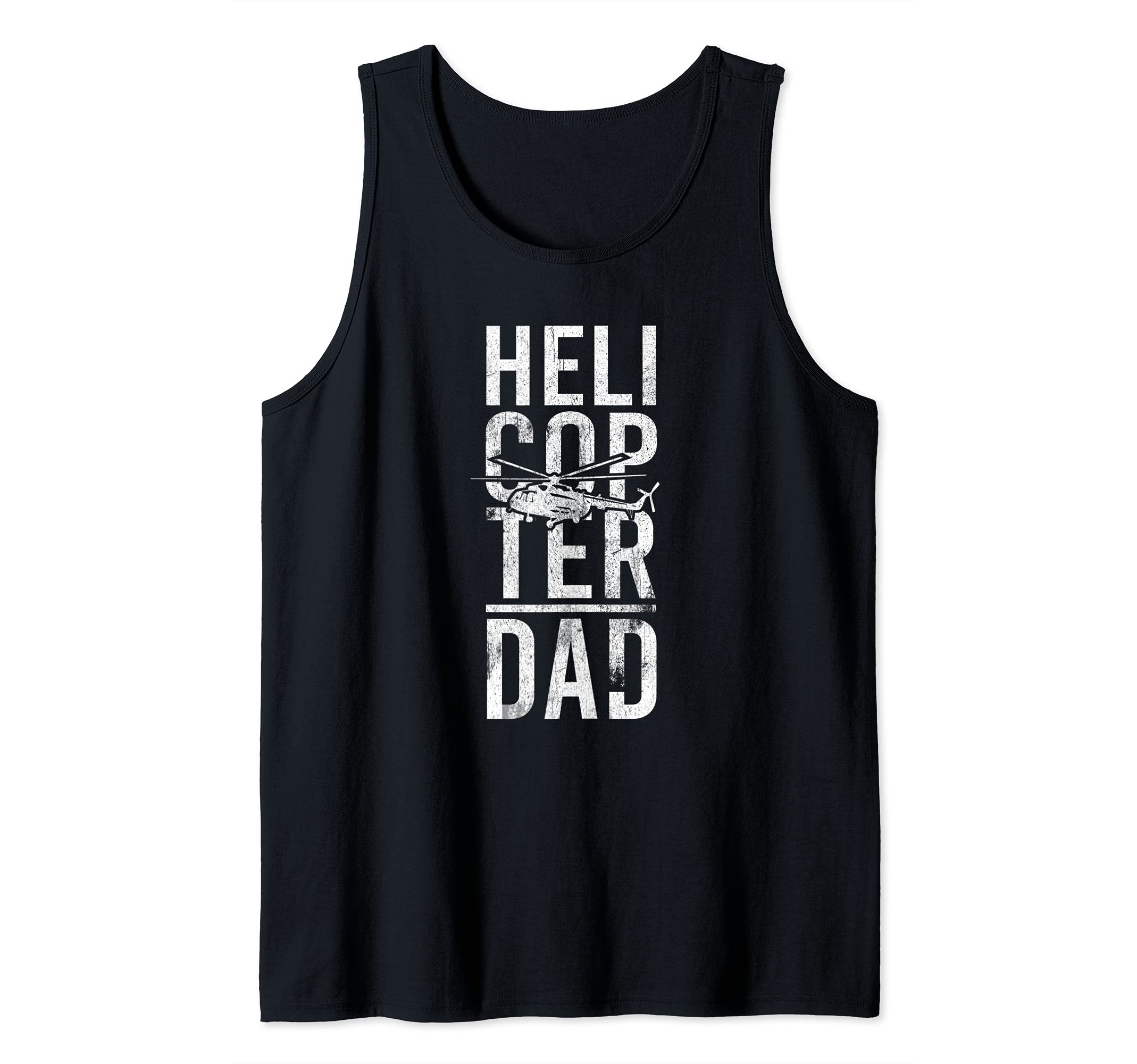 Mens Helicopter Dad Fathers Day Tank Top
