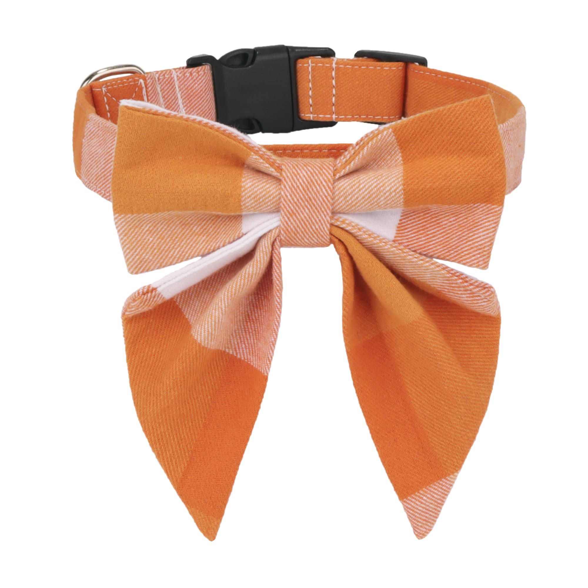 Photo 1 of ADOGGYGO Fall Dog Collar with Bow, Adjustable Orange Halloween Thanksgiving Bowtie Collars for Small Medium Large Dogs Pets (Medium)