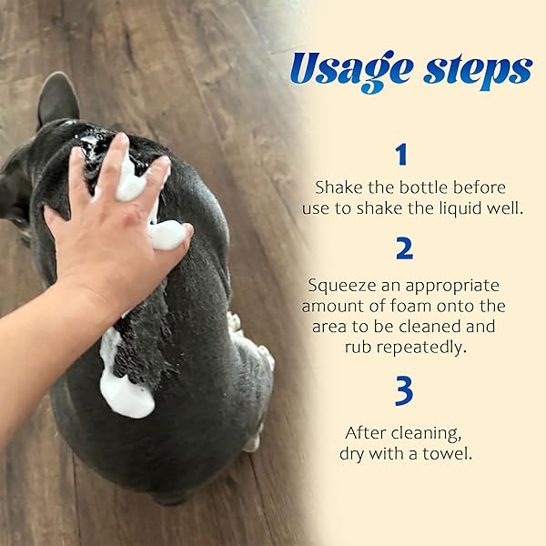 PETSTORAL WATERLESS DOG SHAMPOO NO RINSE PUPPY DRY HYPOALLERGENIC SHAMPOO AND CONDITIONER – SOOTHING AND DEODORIZING QUICKLY CLEANS SMELLY DOGS AND CATS (3.38 FL OZ/100ML)