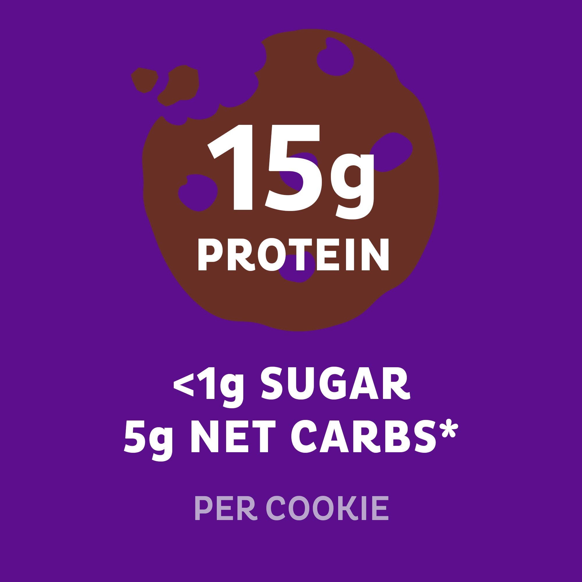 Quest Nutrition Double Chocolate Chip Protein Cookie, 15g Protein, 1g Sugar, 3g Net Carbs, Keto Friendly, High Protein, Low Carb; 4 Count