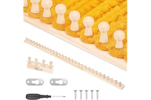 Wooden Loom Frame for DIY Throw Blankets, 46" Upgraded Chunky Knitting Blanket Loom Machine, Adjustable Wood Weaving Frame fo