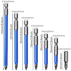 Piutouyar 7Pcs Magnetic Anti-Slip Drill Bit, PH2