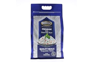 Hemani Premium Basmati Rice 11LB - Extra Long Grain Basmati Rice, Authentic Indian Basmati Rice, Long Grain Rice, Exquisite Taste, Quality Meals, Value Savings - Long Grain Basmati Rice