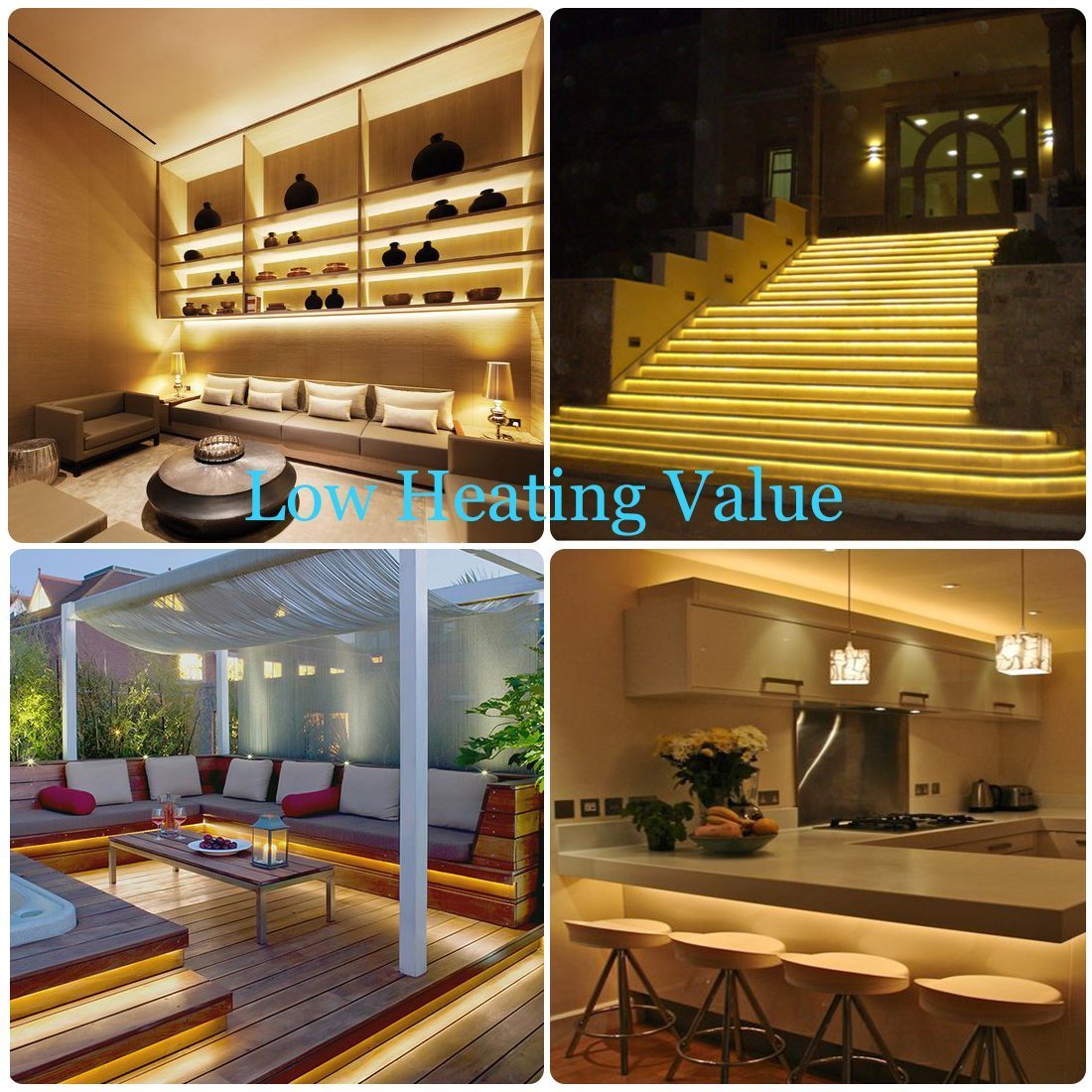 LEDMO LED Strip Lights, Upgraded 300Leds 16.4ft Warm White 3000K LED Light Strip+12V 5A Power Supply