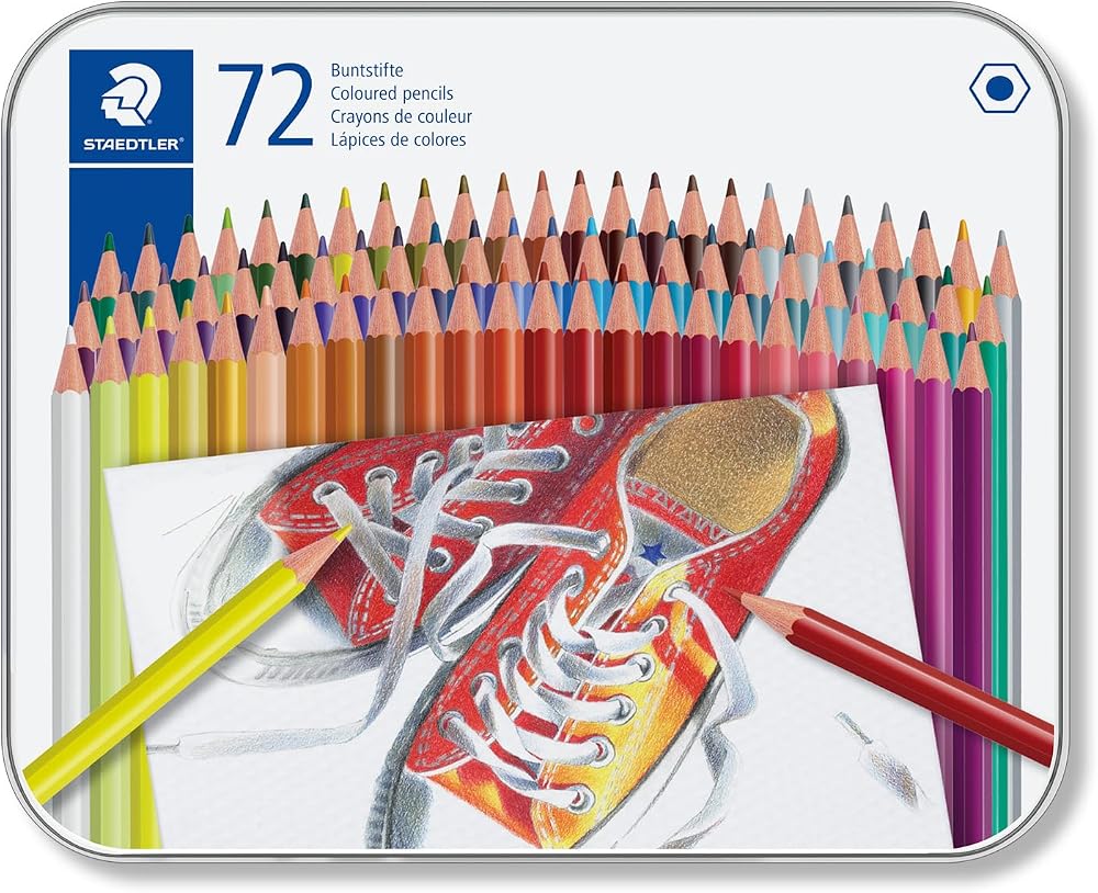 Staedtler 175 M72 Coloured Pencils 72 Assorted Colours Tin