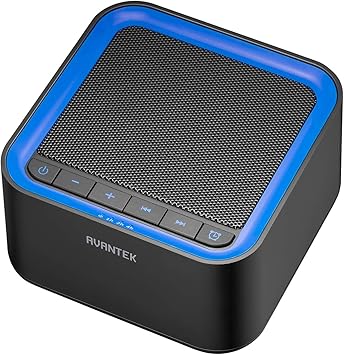 AVANTEK White Noise Sound Machine for Sleeping, 20 Non-Looping High Fidelity Soothing Sounds with 30 Levels of Volume, 7 Timer Settings and Memory Function