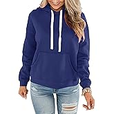 STOLKISS Women Hoodies Pullover Casual Thin Sweatshirts with Pockets Loose Fit Long Sleeve Drawstring Design Hoody Sweatshirt