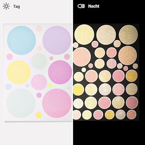 Motoking Reflektierende Aufkleber für Fahrrad, Helm und mehr - Pastellpunkte