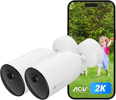 EZVIZ 2PC Battery Solar Security Camera Outdoor Wireless 2K WiFi 6