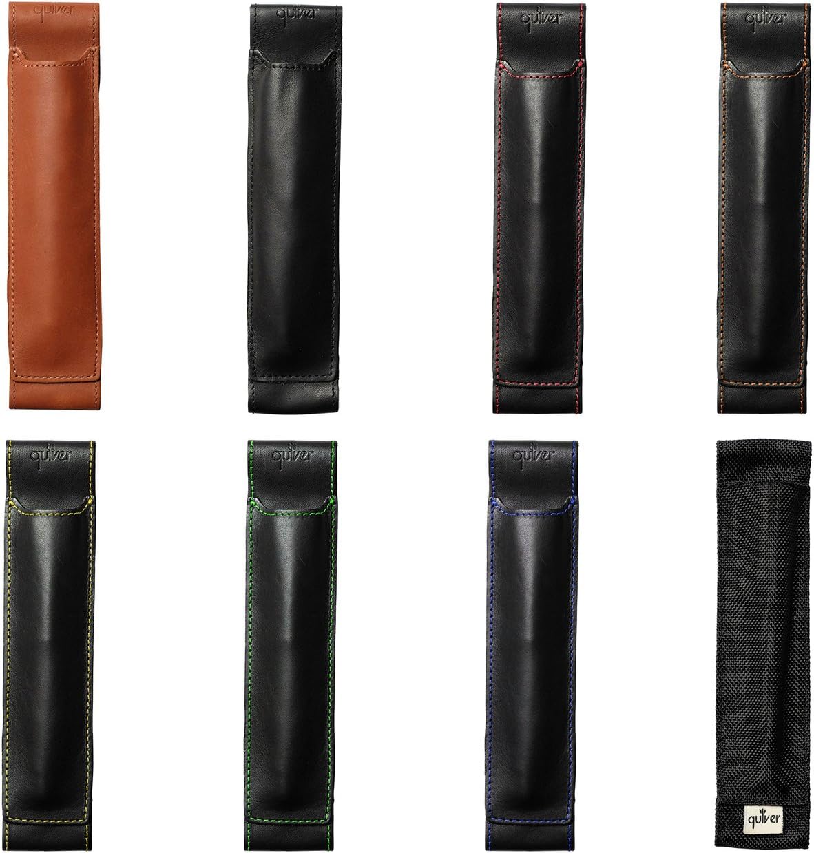 Large Two Pen Holder Quiver, Pen Holder For Notebooks, Stylus Holder For Tablets, Pen Case & Pen Sleeve, A5, 8" - 8.5" tall (20.3 cm - 21.6 cm) (Ballistic Nylon)