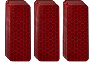 Dodgelav Reflector Stickers-High Visibility-Good Adhesion-Outdoor Waterproof-Red-1.18" × 3.15"- 24 PCS-Reflective Stickers fo