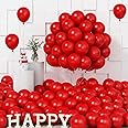 KYGNE Red Balloons, 100 Packs 5 Inch Matte Red Latex Balloons, Small Red Party Balloons for Girls Women Birthday Wedding Valentine's Day Christmas Thanksgiving Day