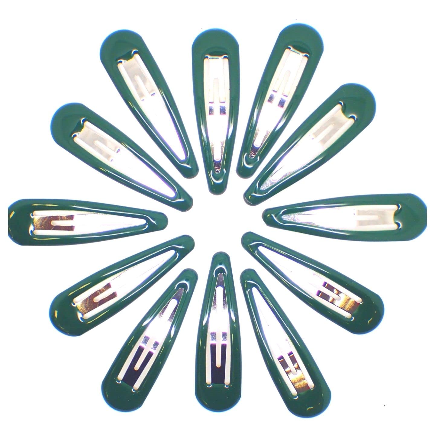 Topkids Accessories 12pc Snap Clips 5cm / 2" Snap Hair Clips Women Girls Kids Sectioning Slide Hair Grip Styling Fine Hair Thick Hair Bendies Sleepies School Uniform Colours Epoxy (Bottle Green)