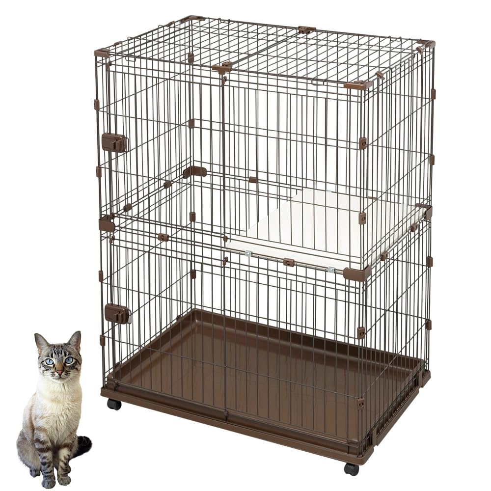 コンビネーションサークル にゃんこ向け2段セット P-CS-932 ブラウン アイリスオーヤマ商品画像