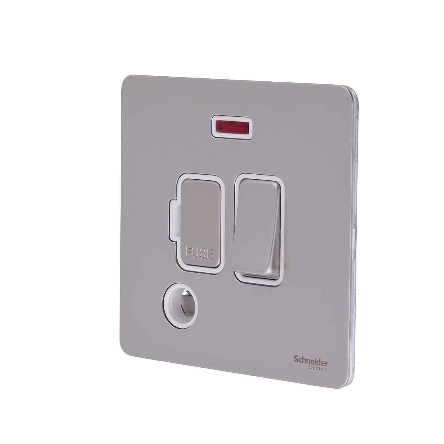 Schneider Electric Ultimate Screwless Flat Plate, Switched Fused Connection Unit, with LED Neon Indicator and Flex Outlet - Image 3