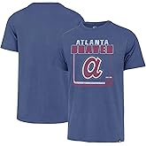 47 Brand MLB Men's Borderline Franklin Cooperstown Team Color Wordmark Primary Logo Short Sleeve Baseball T-Shirt