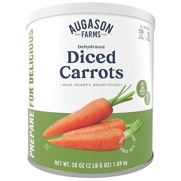 AUGASON FARMS DEHYDRATED DICED CARROTS EMERGENCY FOOD SUPPLY,...