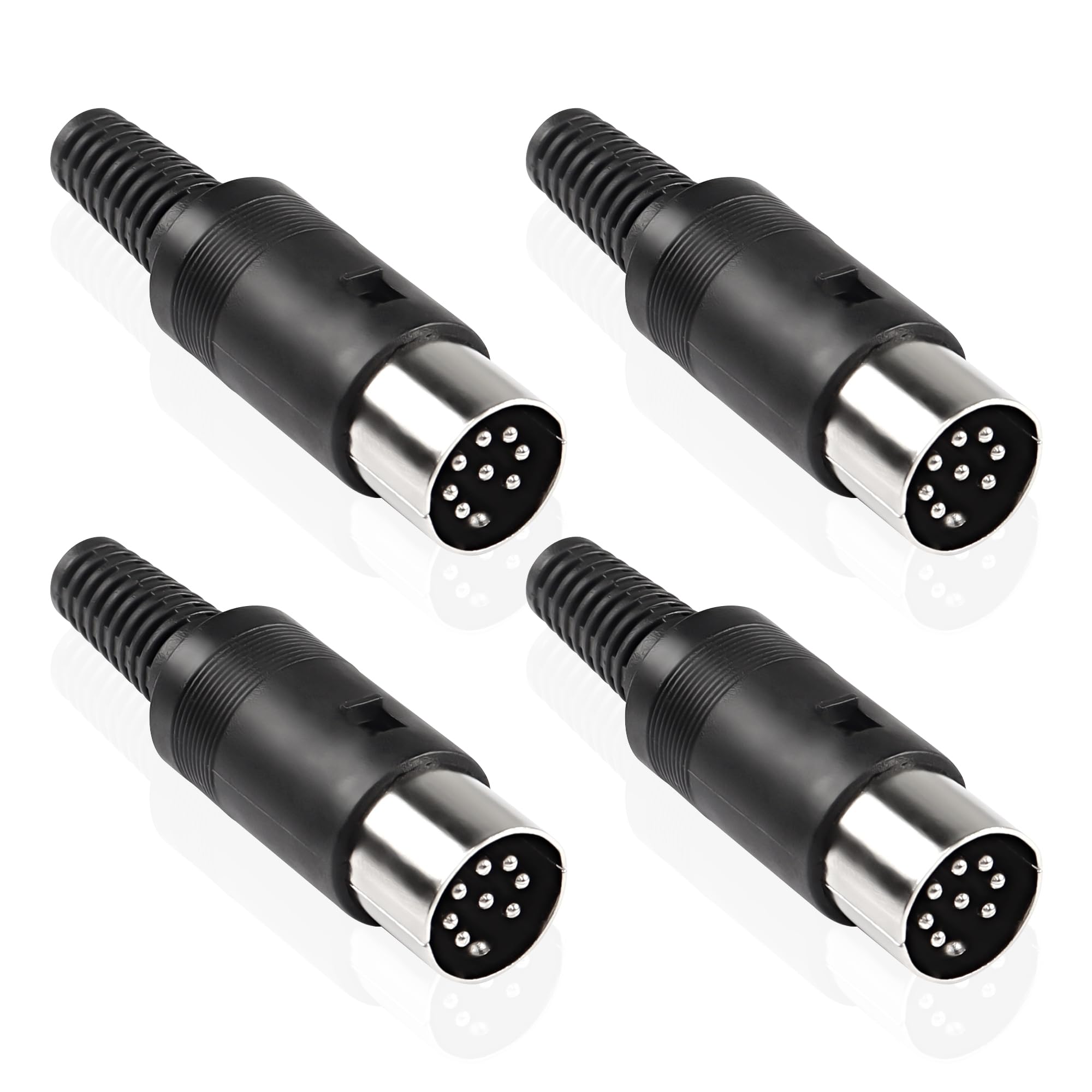 MEIRIYFA DIN 8-Pin Male Plug Connector, 4 Pack DIN 8 Pin Plug MIDI Cable Audio Adapter Socket Solder Terminals Connector for Mixer, Electronic Drum, MIDI Keyboard