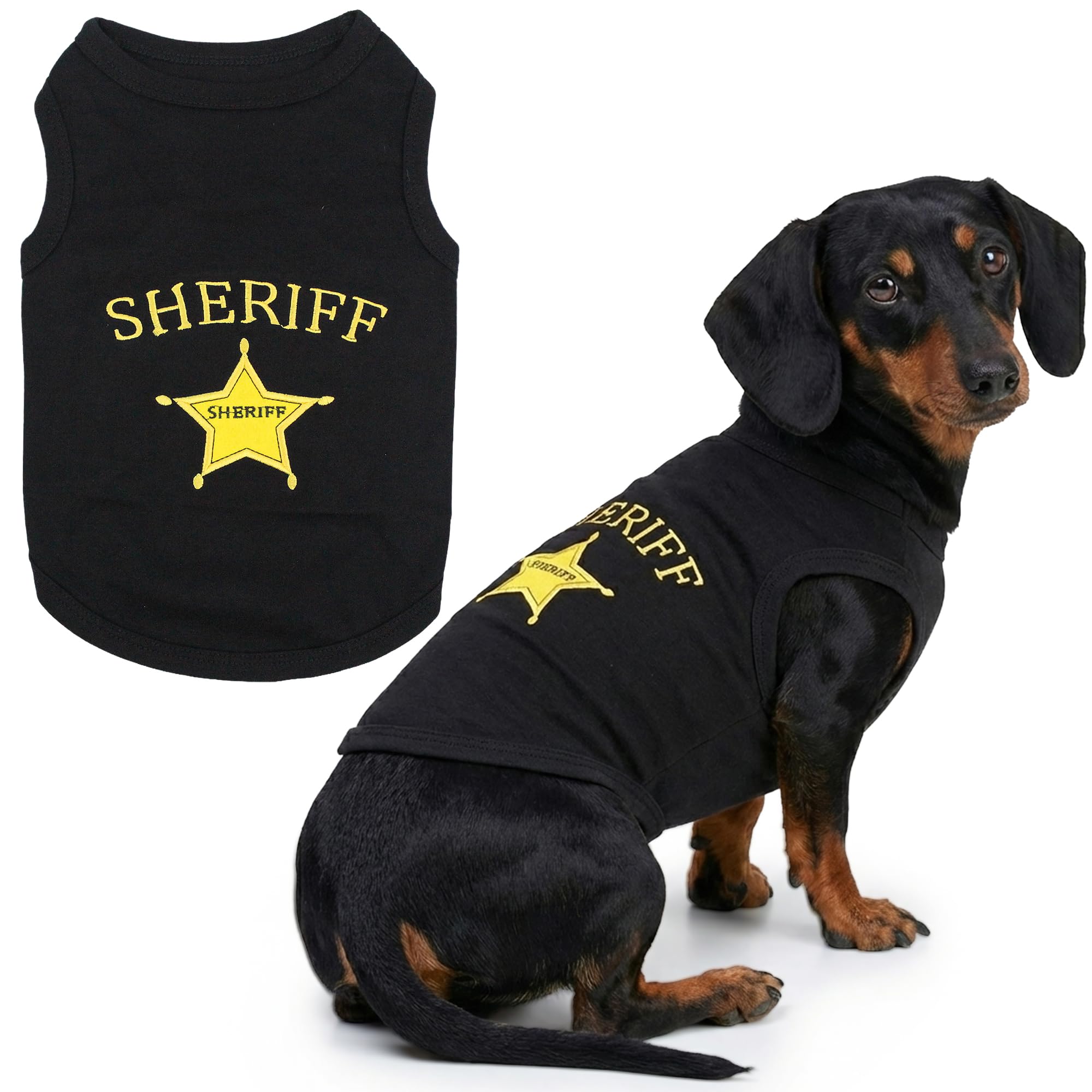 Parisian Pet Sheriff Dog T-Shirt, X-Large