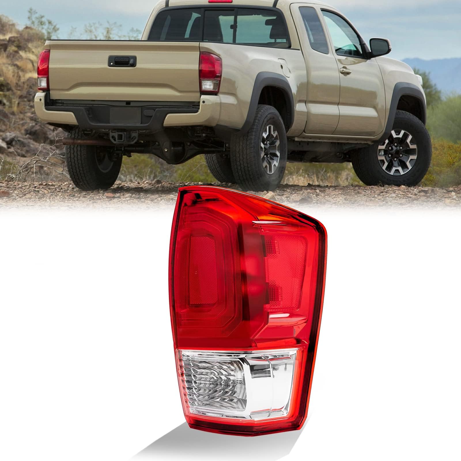 Photo 1 of Tail Light Housing Compatible with 2016 2017 2018 2019 2020 2021 2022 2023 Toyota Tacoma Passenger Right Side Rear Taillight Replace 81550-04170, 11-6849-00-1