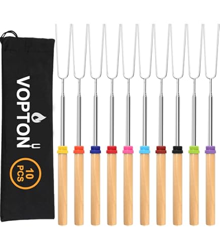 thumbnail image 2 of 10 Pcs Arshallow Toasting Forks - 32" Extendable Telescoping Sores 2 of 14
