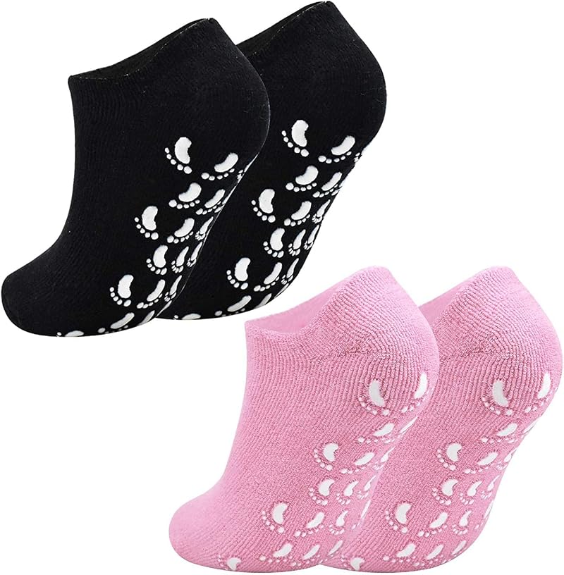 ZYFC Moisturizing Gel Socks Spa Gel for Dry Cracked Feet Soften Heels 2 Pairs