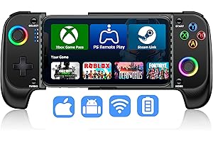 Wireless Phone Controller for iPhone/Android No Deadzone, Mobile Gaming Controller Support Xbox Game Pass, PlayStation, Steam