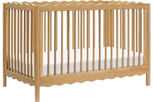 babyletto Swell 4-in-1 Convertible Crib with Toddler Bed Conversion Kit in Honey, Greenguard Gold Certified, Made of 100% Solid Wood