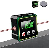 Digital Angle Finder &amp; Gauge with Electronic Laser Level,Inclinometer | 4-Side Strong Magnetic Angle Gauge, Protractor,Finder Measuring Tool for Woodworking (Laser Level is Class II,Output<5mW)