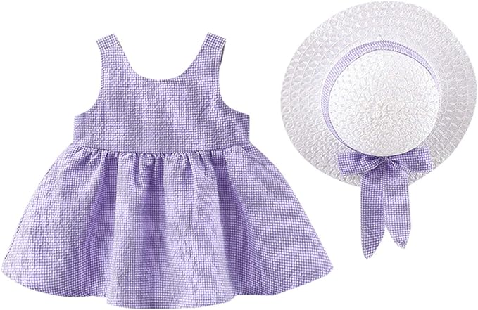 Amazon Co Jp Yolaird ベビー 夏 ワンピースドレス 女の子 服 ジャンパースカート 蝶結び 袖無し 70 80 90 100 帽子付 赤ちゃん ドレス 可愛い プリンセスドレス ドレス 子供 発表会 入学式 入園 卒園式 赤ちゃん 七五三 発表会 ベビースーツ 服 ファッション小物