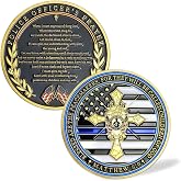 Law Enforcement Challenge Coin Thin Blue Line Police Officer Prayer Coins