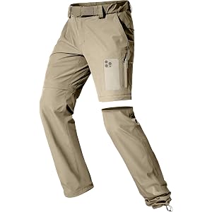 FREE SOLDIER Mens Convertible Hiking Pants Quick Dry Zip Off Fishing Pants | with Belt, Adjustable Drawstring, UPF 50+, Outdo