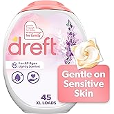 Dreft Laundry Detergent Pacs, Lightly Scented, Lavender, For Baby and Family, XL Pacs, 45 Count