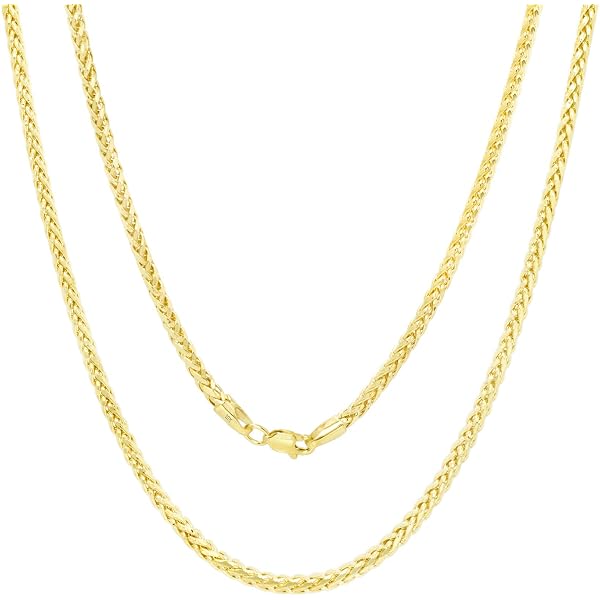 Nuragold 10k Real Yellow Gold Spiga Wheat 4mm Rounded Foxtail Palm